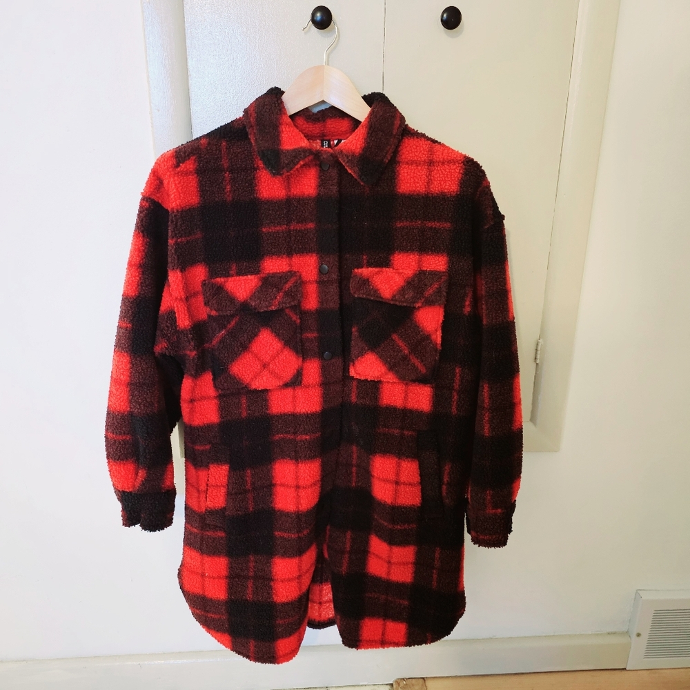 H&M plaid long shacket